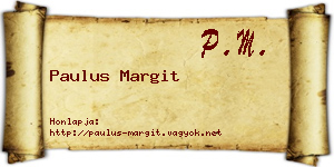 Paulus Margit névjegykártya